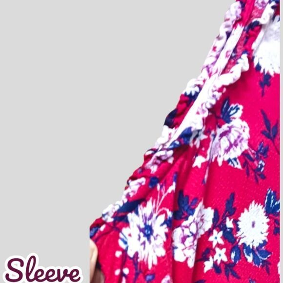 TORRID New Plus Size Pink Floral Mock Neck Ruffle Tank Top 4X - Picture 5 of 16